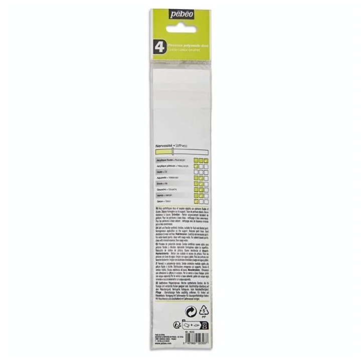 Pinceau court Synthétique 4 pcs Usé Bombé - Pébéo - Rougier et Plé