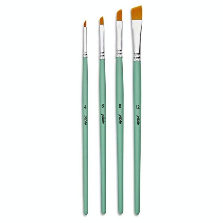 Pinceau court Synthétique 4 pcs Biseauté - Pébéo - Rougier et Plé