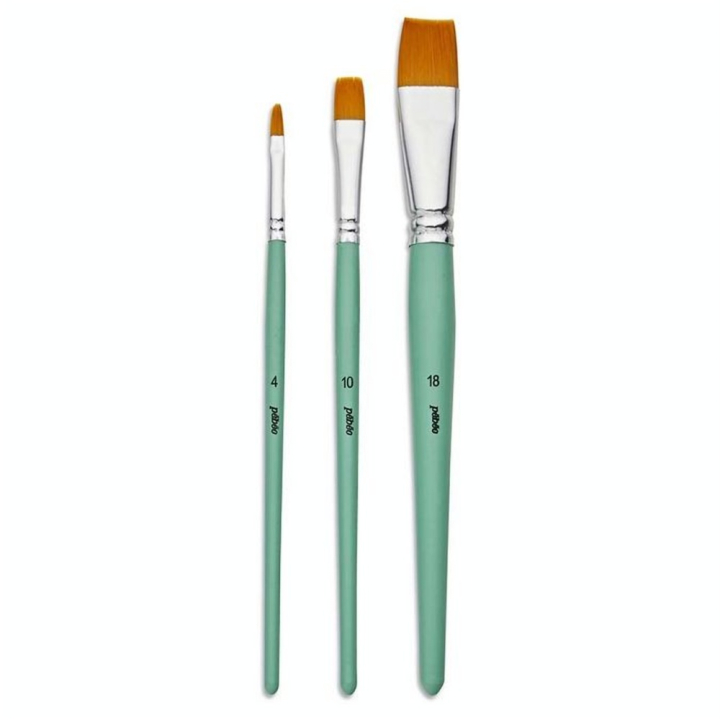 Pinceau court Synthétique 3 pcs Plat - Pébéo - Rougier et Plé