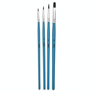 Pinceau Aquarelle Imitation Petit Gris 4 pcs Rond + Plat - Pébéo - Rougier et Plé