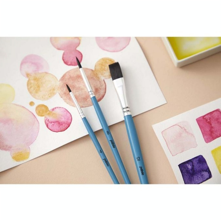 Pinceau Aquarelle Imitation Petit Gris 4 pcs Rond + Plat - Pébéo - Rougier et Plé