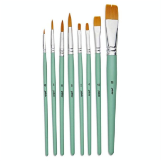 Pinceau court Synthétique 8 pcs Rond + Plat - Pébéo - Rougier et Plé