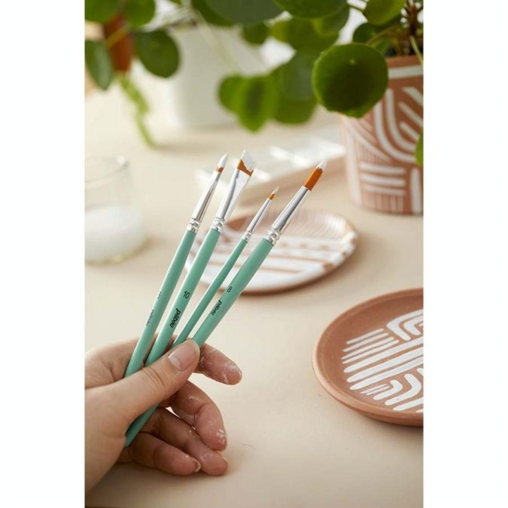 Pinceau court Synthétique 8 pcs Rond + Plat - Pébéo - Rougier et Plé
