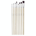 Pinceau long Synthétique Brun 8 pcs Plat + Rond - Pébéo - Rougier et Plé