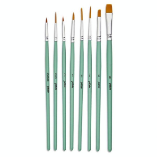 Pinceau court Synthétique Doré 8 pcs Assortiment - Pébéo - Rougier et Plé
