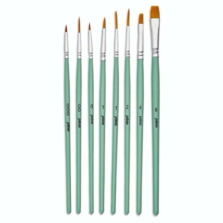 Pinceau court Synthétique Doré 8 pcs Assortiment - Pébéo - Rougier et Plé