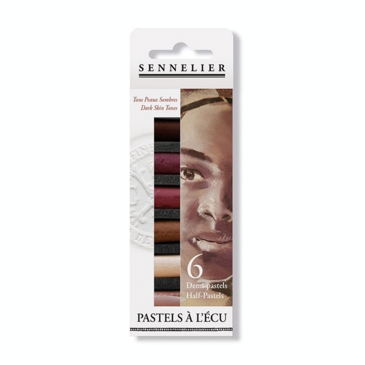 Demi-pastels à l'écu 6 pcs Set Portrait teintes foncées - Sennelier - Rougier et Plé