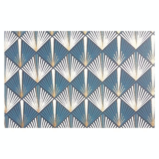Papier Indien fait main 50 x 70 cm 120 g/m² Fireworks Bleu foncé, Or & Blanc - Esprit Papier - Rougier et Plé