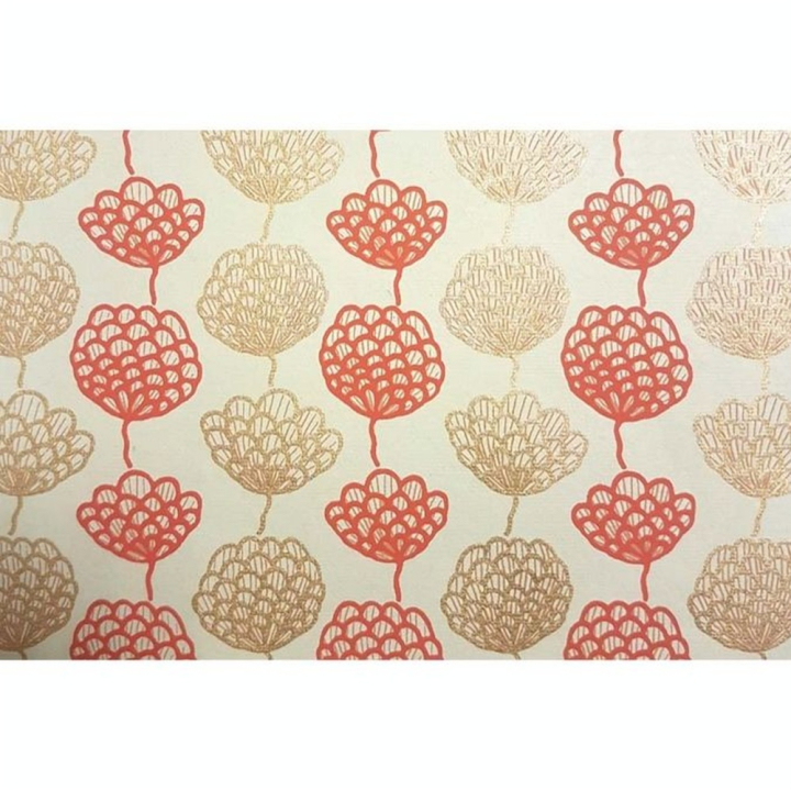 Papier Indien fait main 50 x 70 cm 120 g/m² Guirlande Pomme De Pin Rouge & Or - Esprit Papier - Rougier et Plé