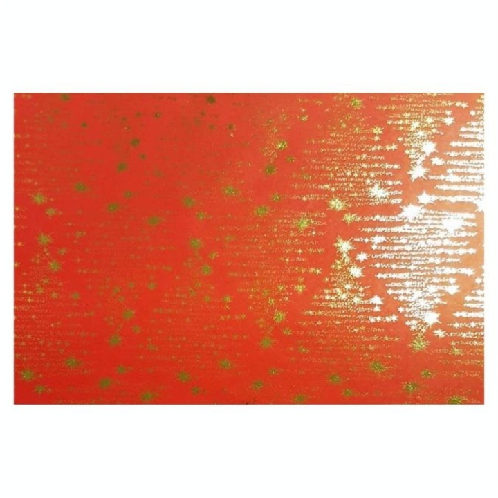 Papier Indien fait main 50 x 70 cm 120 g/m² Rouge Sapin Electric Doré - Esprit Papier - Rougier et Plé