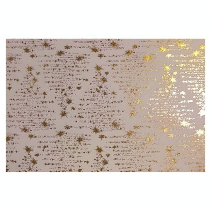 Papier Indien fait main 50 x 70 cm 120 g/m² Blanc Sapin Electric Doré - Esprit Papier - Rougier et Plé