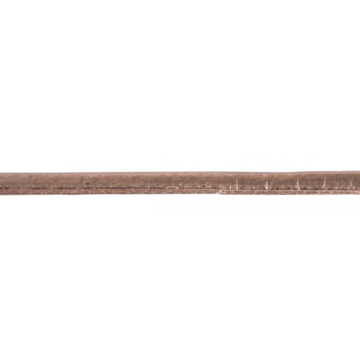 Bande de cuir synthétique métallique plat Or rose 3 mm - Rayher - Rougier et Plé