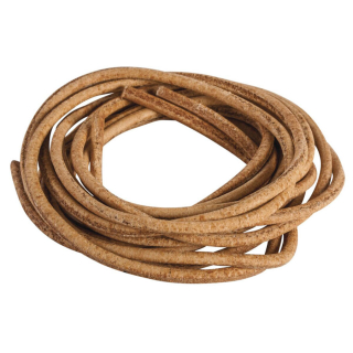 Lanière ronde en cuir de bœuf ø 2mm x 100 cm Beige 2 pcs - Rayher - Rougier et Plé