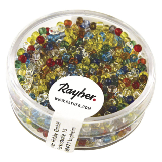 Perles de rocaille 2 mm Colorées transparentes - Rayher - Rougier et Plé