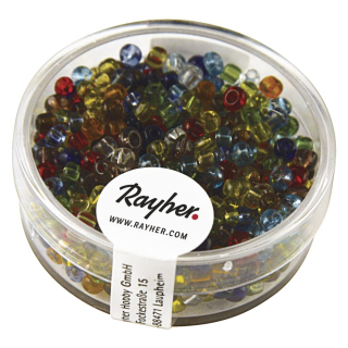 Perles de rocaille 2,6 mm Colorées transparentes - Rayher - Rougier et Plé