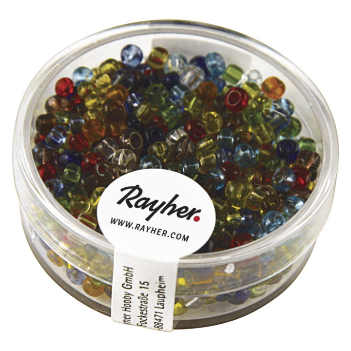 Perles de rocaille 2,6 mm Colorées transparentes - Rayher - Rougier et Plé