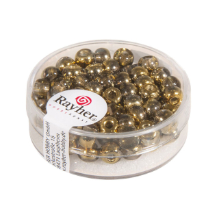 Perles de rocaille métallisées avec grand trou 5,5 mm - Rayher - Rougier et Plé
