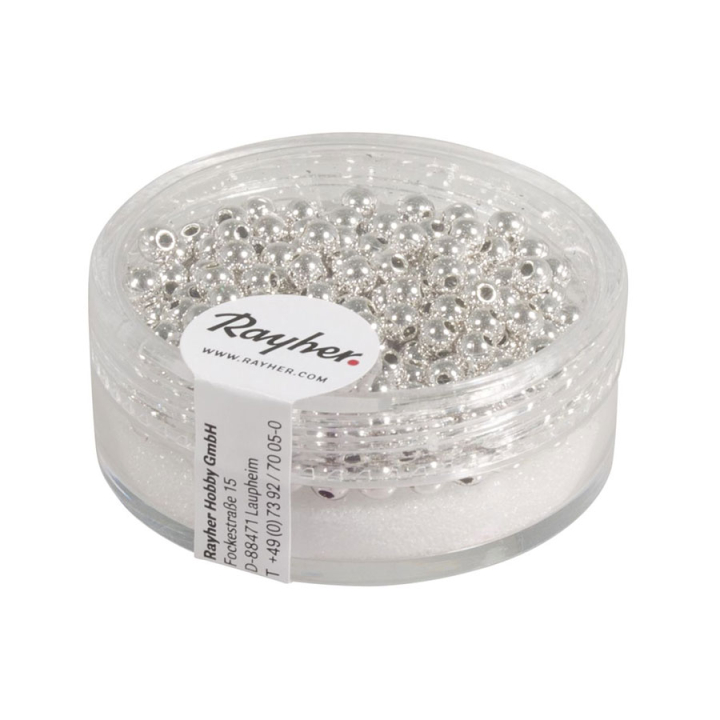Perles en plastique 3 mm Argenté - Rayher - Rougier et Plé