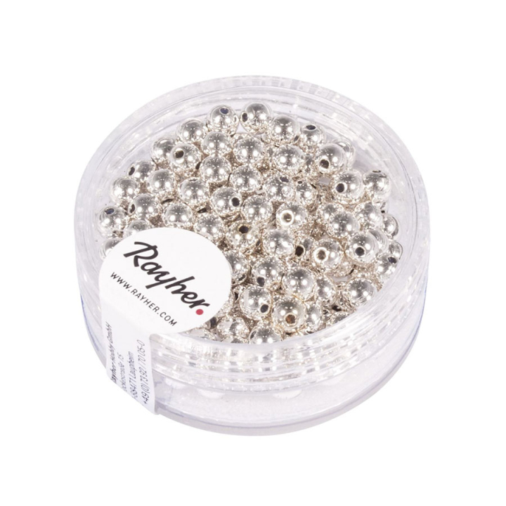 Perles en plastique 4 mm Argenté - Rayher - Rougier et Plé