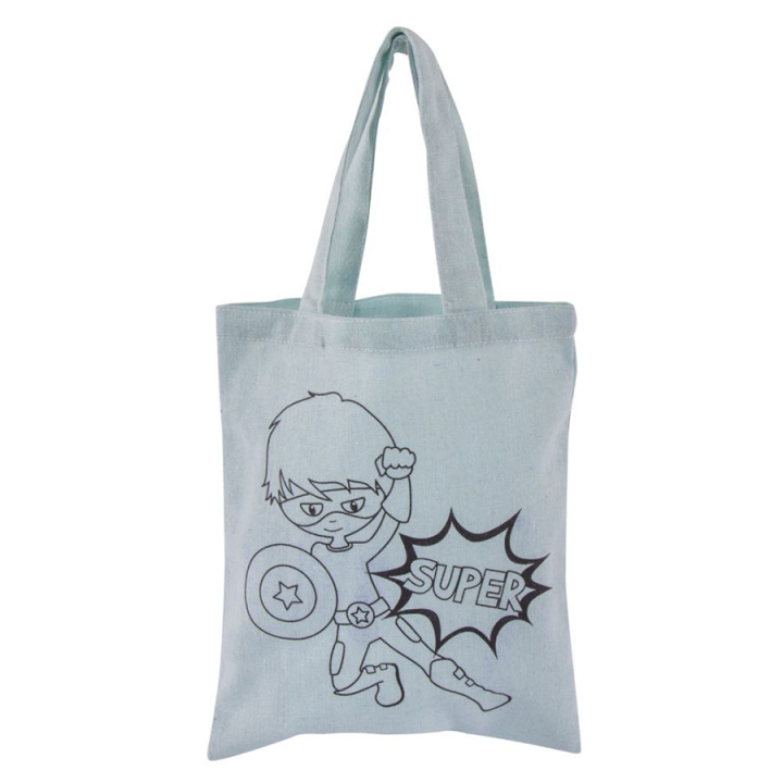 Sac en coton Super héro 20 x 25 cm - Rayher - Rougier et Plé