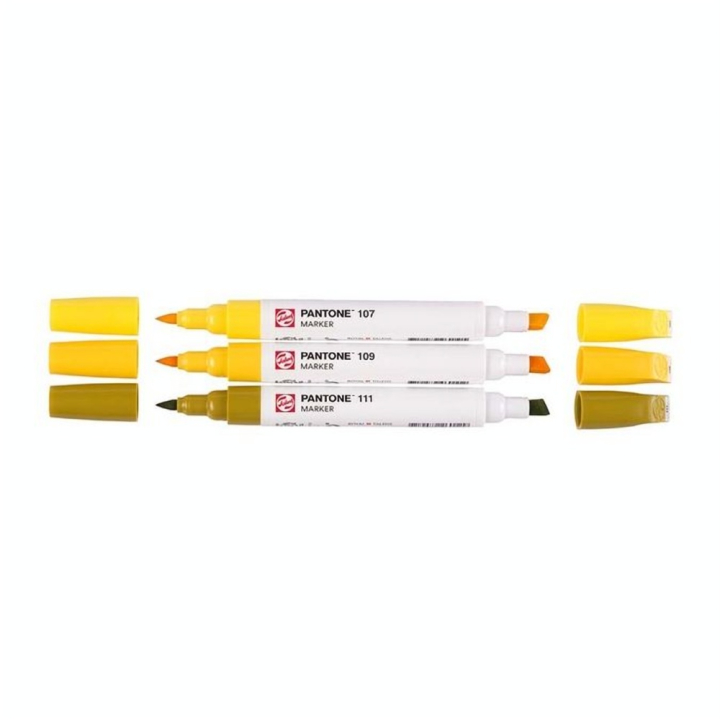 Marqueur double pointe Set Yellow 3 pcs - Talens - Rougier et Plé