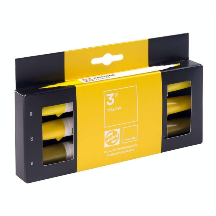 Marqueur double pointe Set Yellow 3 pcs - Talens - Rougier et Plé