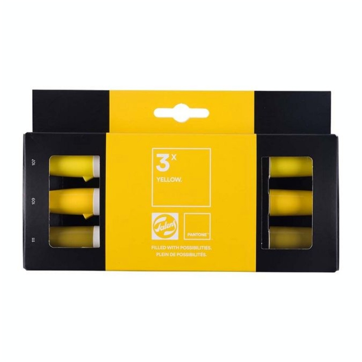 Marqueur double pointe Set Yellow 3 pcs - Talens - Rougier et Plé