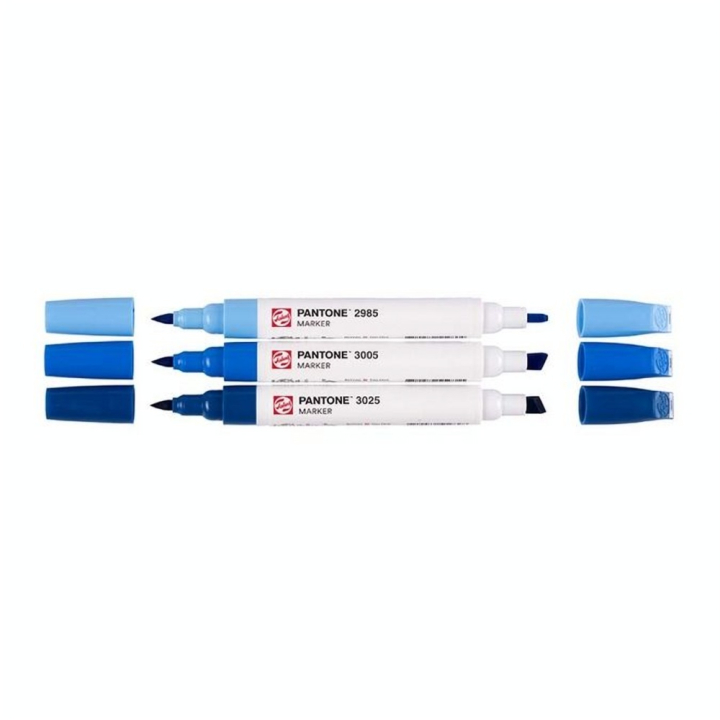 Marqueur double pointe Set Blue 3 pcs - Talens - Rougier et Plé