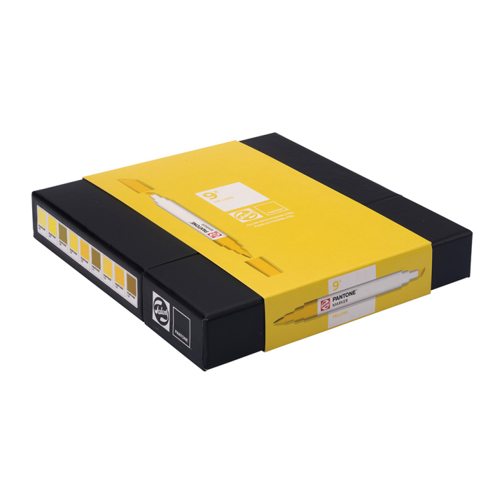 Marqueur double pointe Set Yellow 9 pcs - Talens - Rougier et Plé
