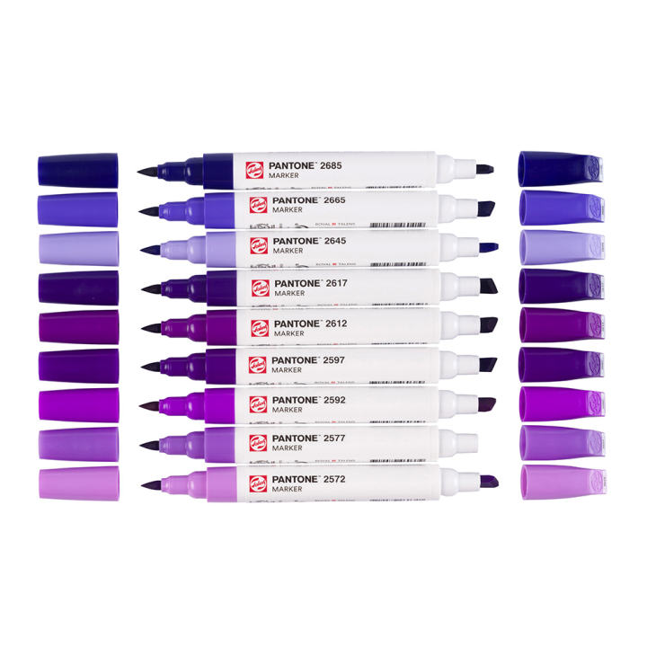 Marqueur double pointe Set Purple 9 pcs - Talens - Rougier et Plé