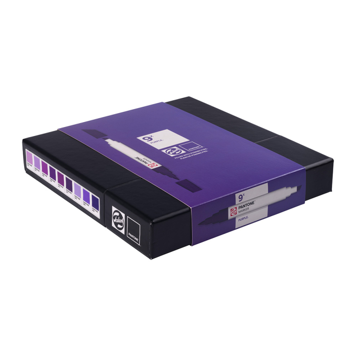 Marqueur double pointe Set Purple 9 pcs - Talens - Rougier et Plé