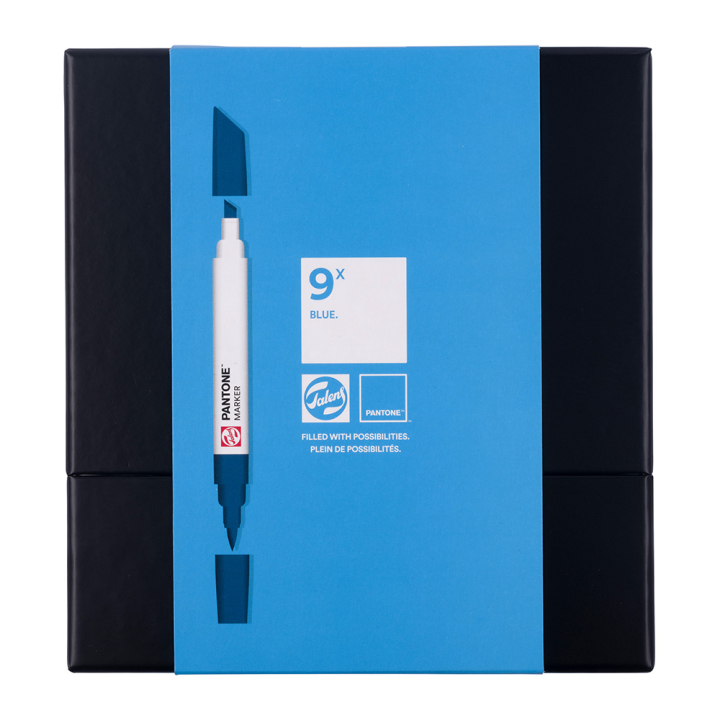 Marqueur double pointe Set Blue 9 pcs - Talens - Rougier et Plé