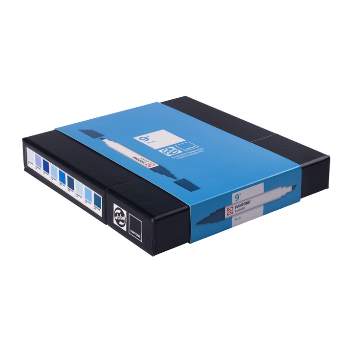 Marqueur double pointe Set Blue 9 pcs - Talens - Rougier et Plé