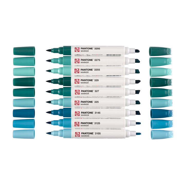 Marqueur double pointe Set Blue Green 9 pcs - Talens - Rougier et Plé