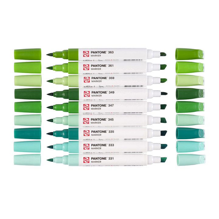 Marqueur double pointe Set Green 9 pcs - Talens - Rougier et Plé