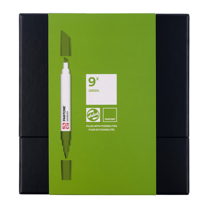 Marqueur double pointe Set Green 9 pcs - Talens - Rougier et Plé