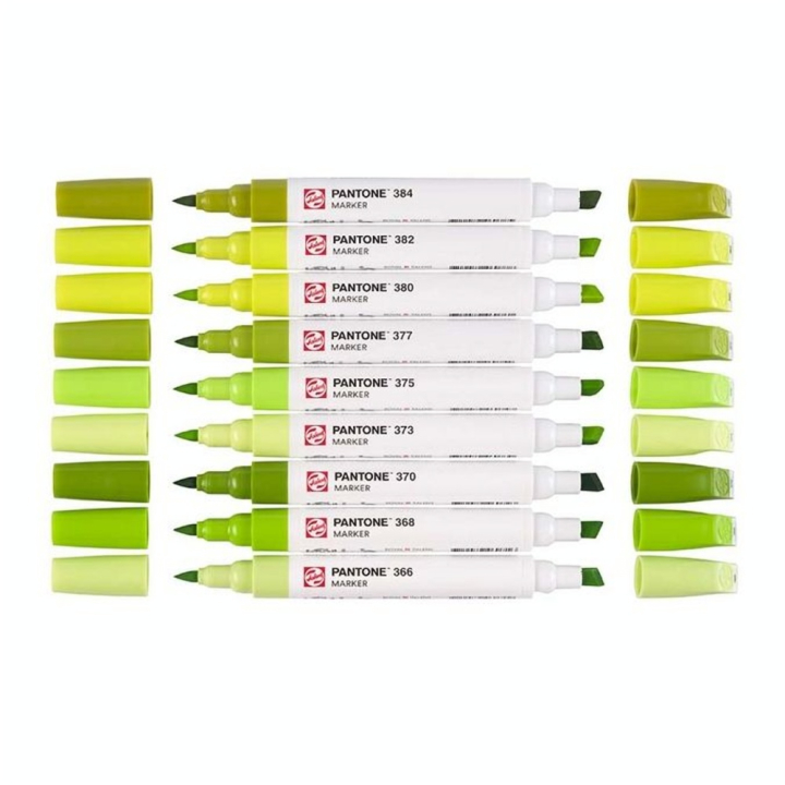 Marqueur double pointe Set Green Yellow 9 pcs - Talens - Rougier et Plé