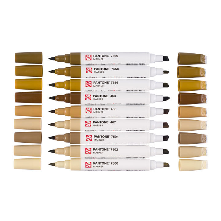 Marqueur double pointe Set Brown 9 pcs - Talens - Rougier et Plé