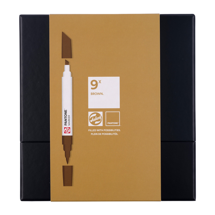 Marqueur double pointe Set Brown 9 pcs - Talens - Rougier et Plé