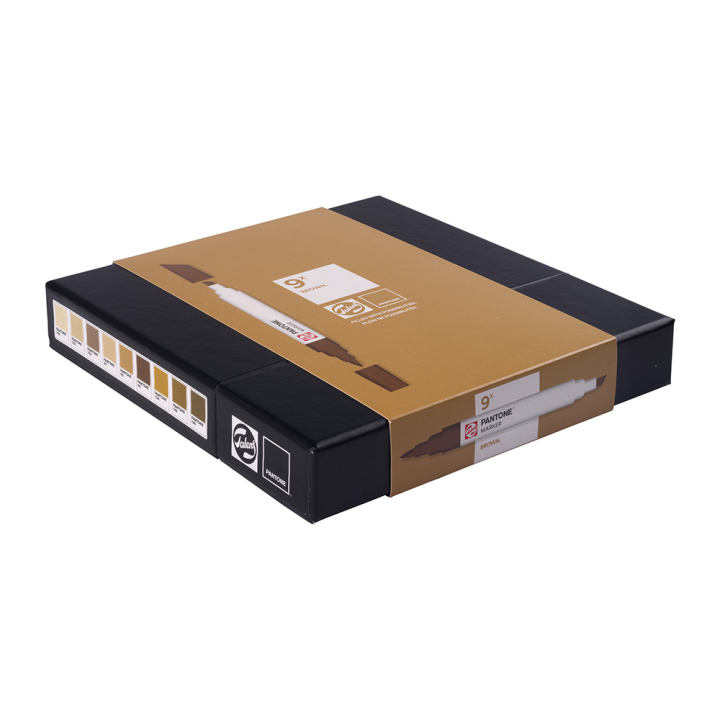 Marqueur double pointe Set Brown 9 pcs - Talens - Rougier et Plé