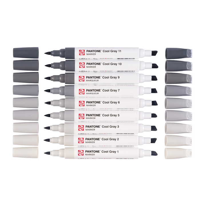 Marqueur double pointe Set Cool Gray 9 pcs - Talens - Rougier et Plé