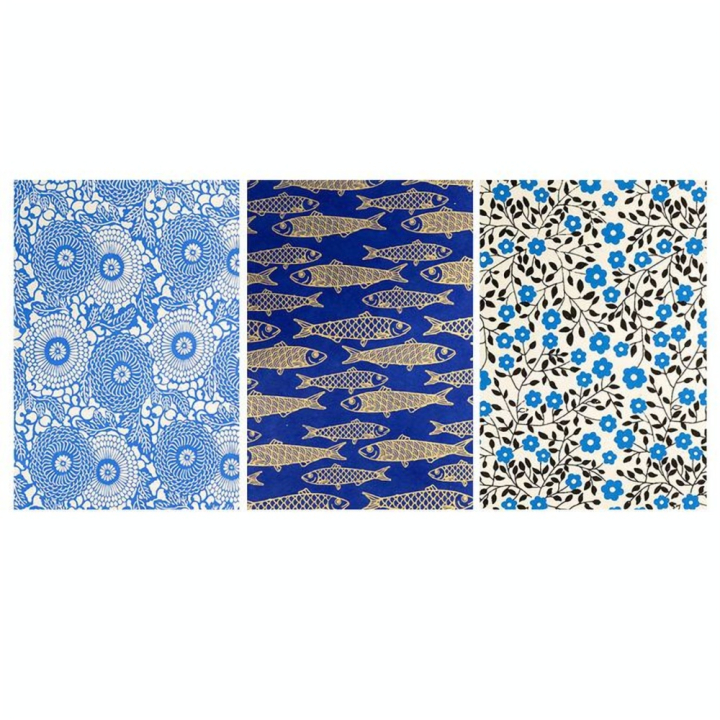 Papier népalais 28 x 21,5 cm 12 pcs Foil Bleu - Artemio - Rougier et Plé