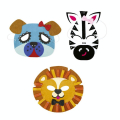 Masque en feutrine Enfant 12 pcs Zèbre Lion Chien - Graine Créative - Rougier et Plé