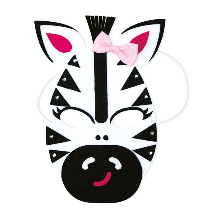 Masque en feutrine Enfant 12 pcs Zèbre Lion Chien - Graine Créative - Rougier et Plé