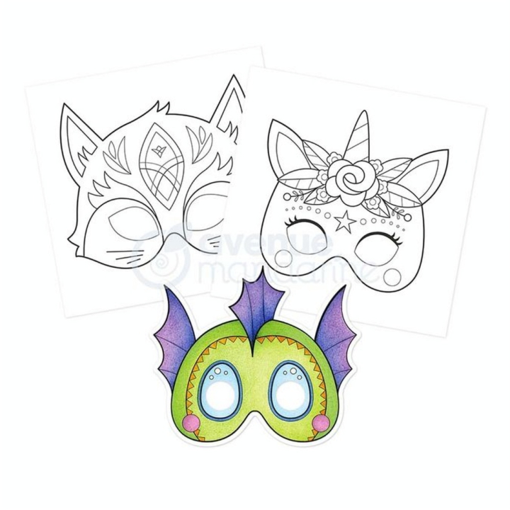 Carnet de coloriage Graffy Pop Mask Animaux fantastiques - Avenue Mandarine - Rougier et Plé