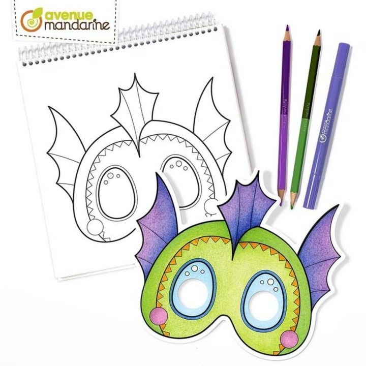 Carnet de coloriage Graffy Pop Mask Animaux fantastiques - Avenue Mandarine - Rougier et Plé
