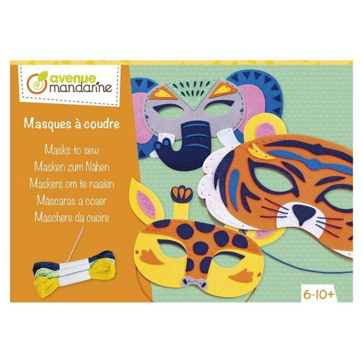 Boîte créative Masques à coudre Animaux de la savane - Avenue Mandarine - Rougier et Plé