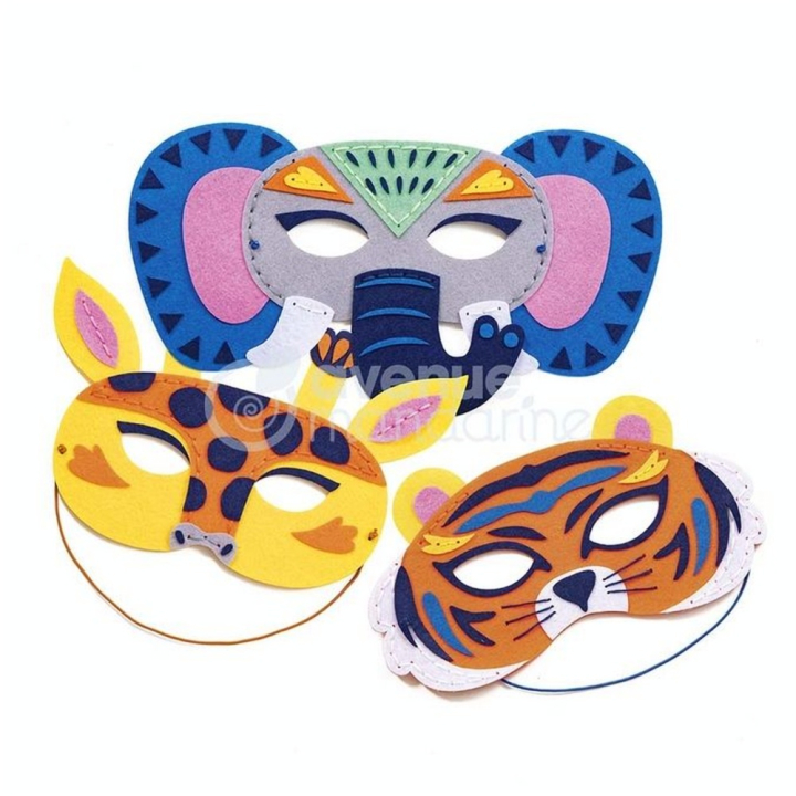 Boîte créative Masques à coudre Animaux de la savane - Avenue Mandarine - Rougier et Plé
