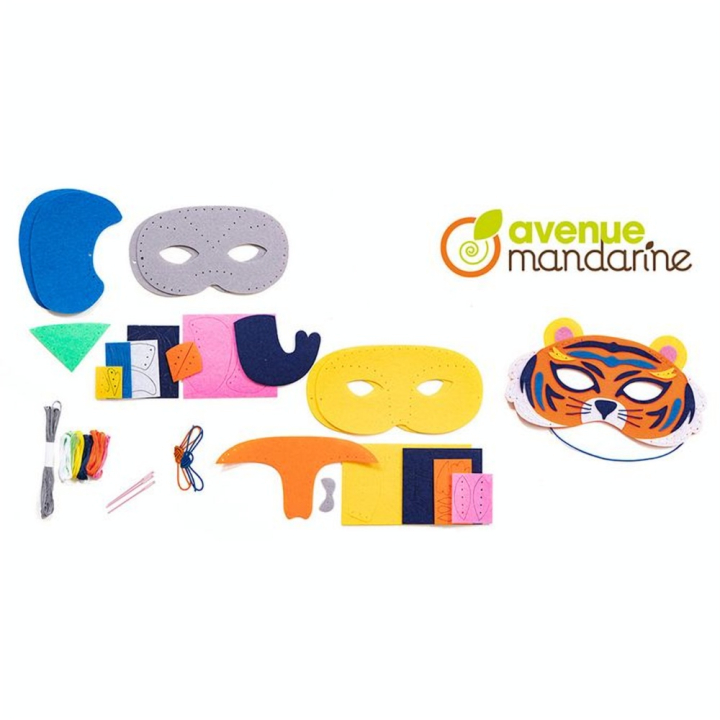 Boîte créative Masques à coudre Animaux de la savane - Avenue Mandarine - Rougier et Plé