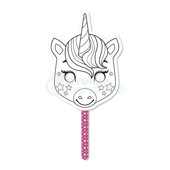 Masque à colorier Graffy Stick Licorne - Avenue Mandarine - Rougier et Plé